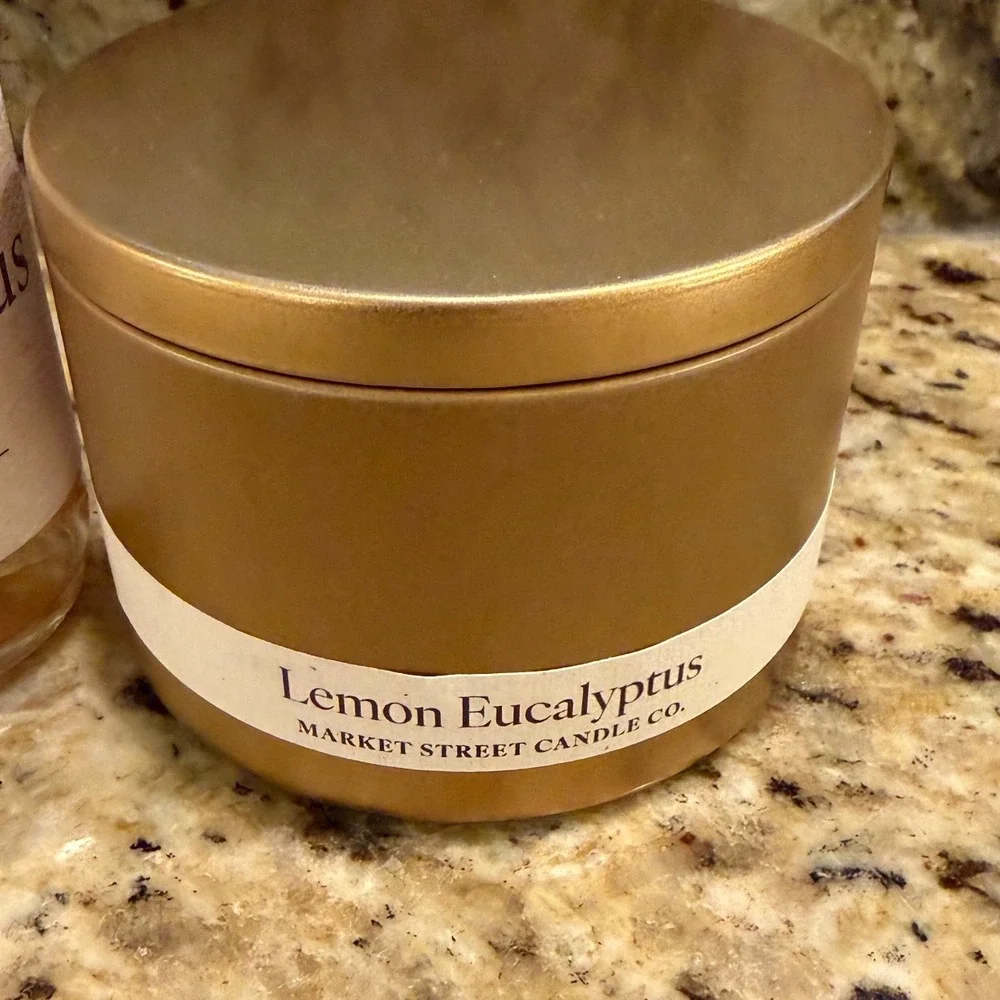 Market Street Candle Lemon Eucalyptus Home Fragrance Set Size 4pc Soy USA NEW‎